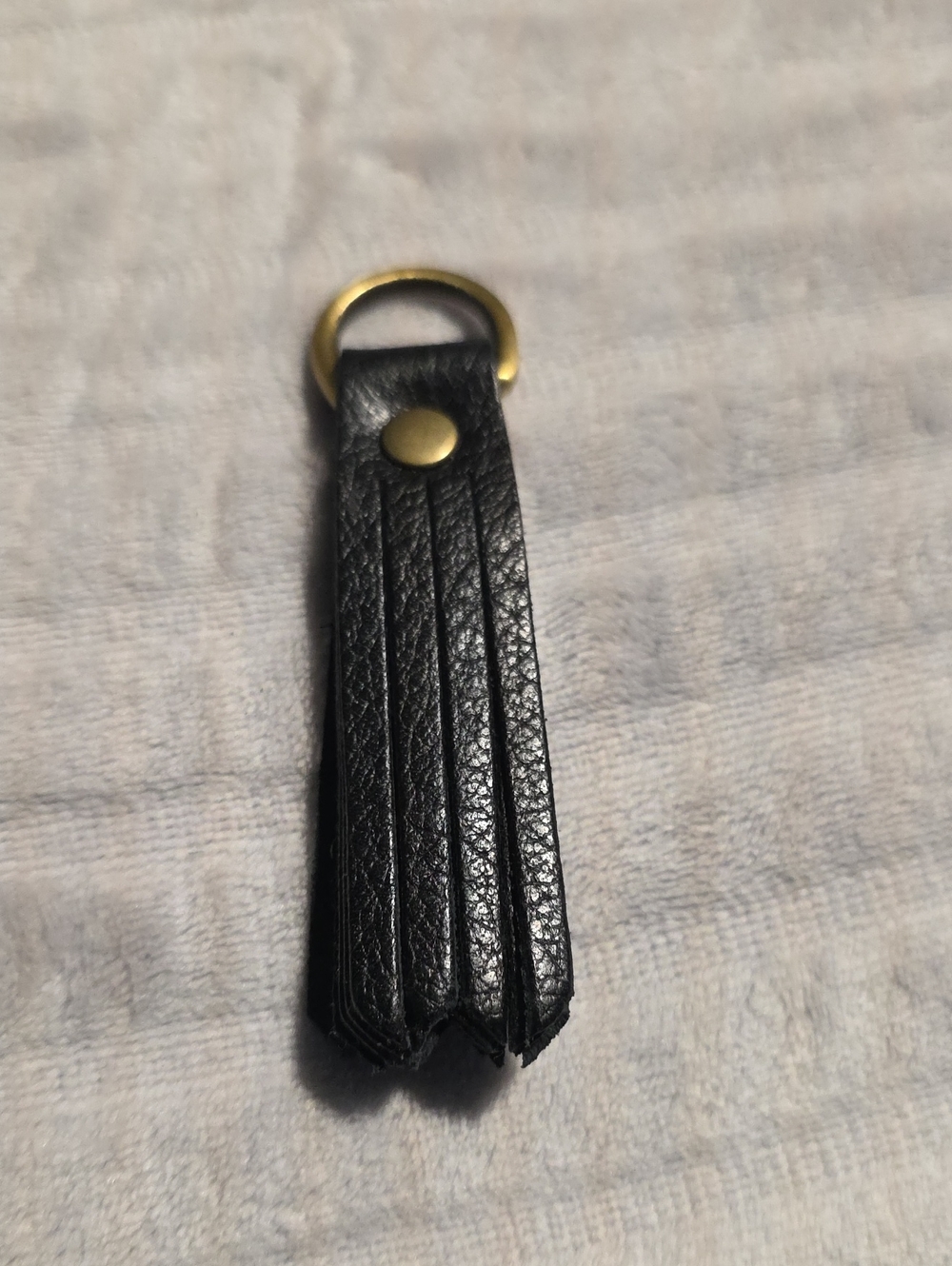 Portland Leather Tassel Keychain - Black